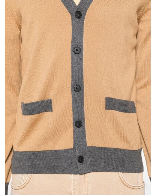 Maison Kitsuné Natural Baby Fox-Patch Wool Cardigan for men