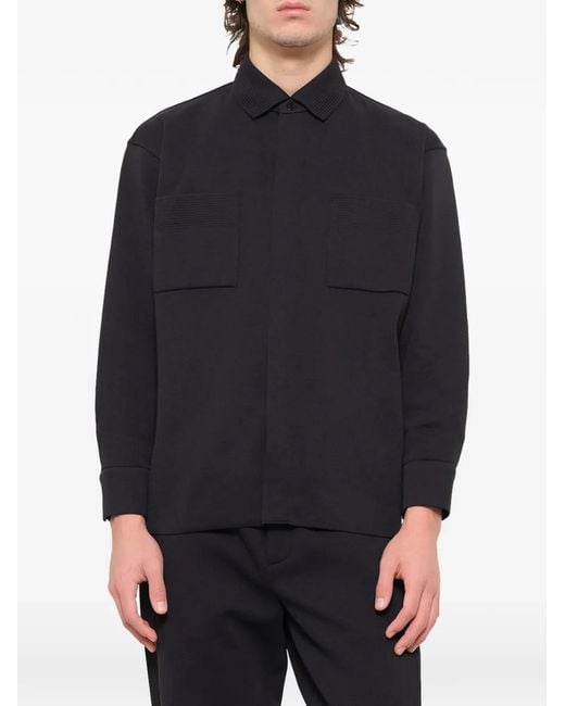 CFCL Blue Concealed-Placket Long-Sleeve Shirt for men
