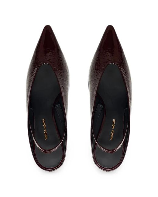 VANDA NOVAK Brown Lucy Slingback Pumps