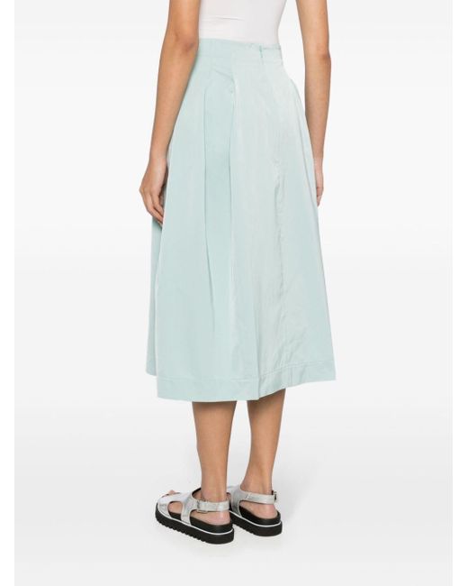 Marni Blue High-waist Pleated Midi Skirt