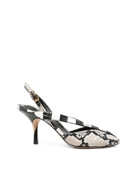Jacquemus White Snake-Effect Striped Sandals