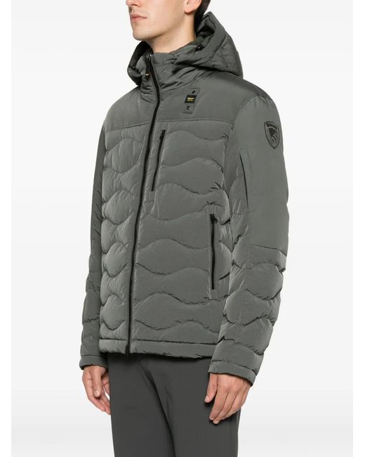 Blauer Gray Hooded Quilted Jacket for men