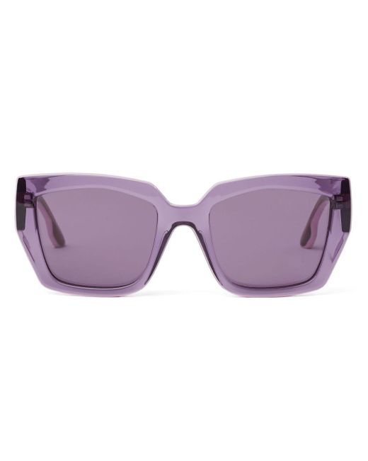 Karl Lagerfeld Purple Karl Logo Translucent Rectangle-frame Sunglasses