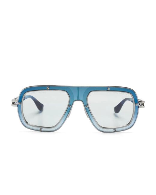 Dita Eyewear Blue Round-Frame Tinted Sunglasses