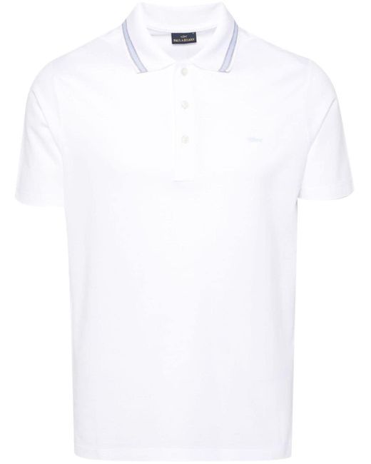 Paul & Shark Logo-patch Piqué Polo Shirt in het White voor heren