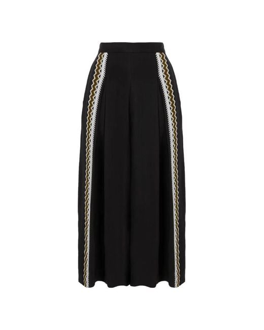 Temperley London Black Pantalon En Lin Avalon À Broderies