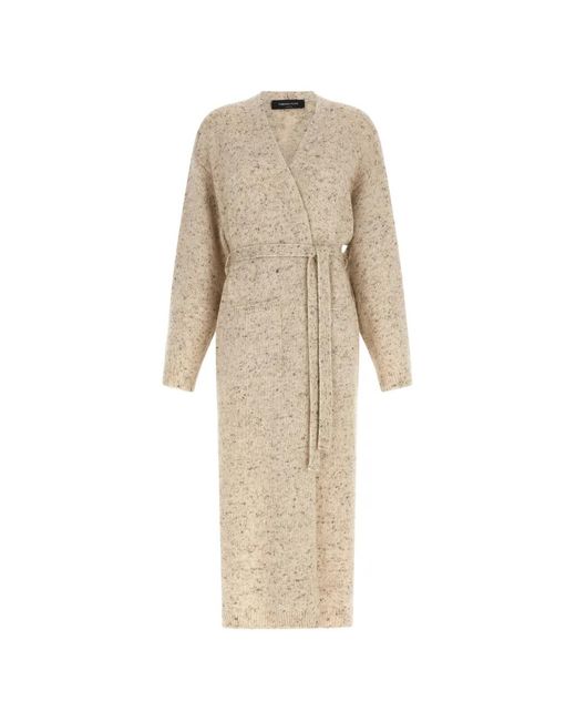 Fabiana Filippi Natural Donegal Belted V-Neck Cardigan