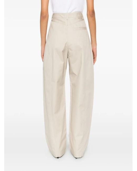 Covert White Belt-Loop Trousers