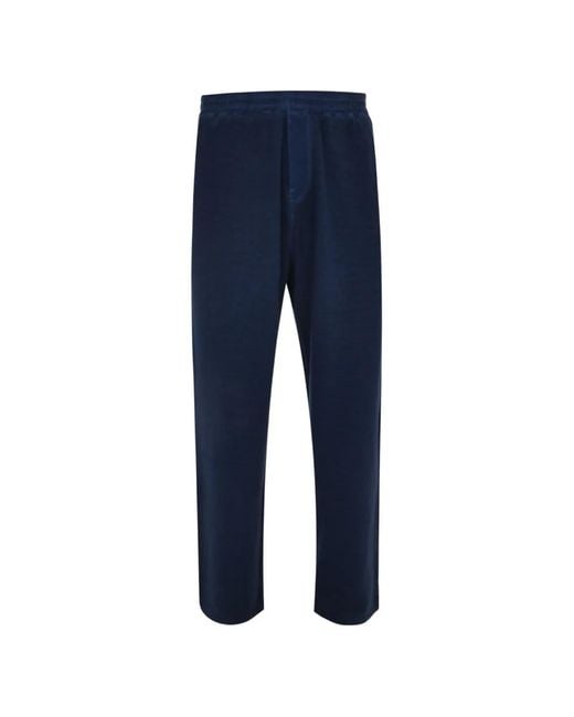 120% Lino Blue Elasticated Sweatpants for men