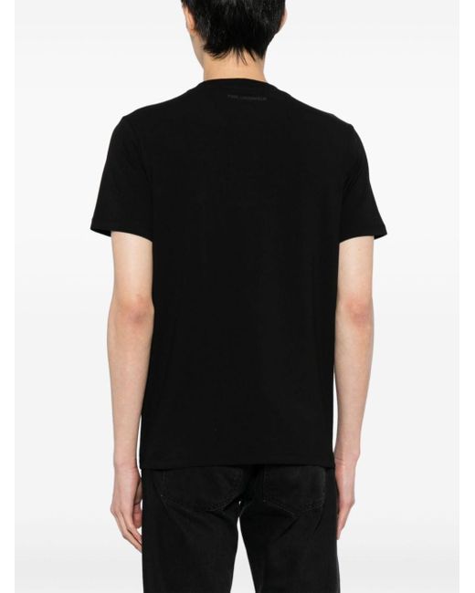 Karl Lagerfeld T-shirt Met Logoplakkaat in het Black voor heren