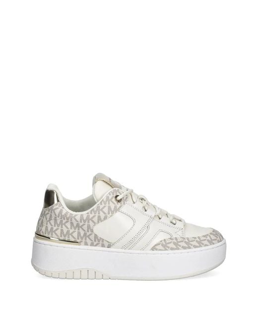 MICHAEL Michael Kors White Ryder Lace-Up Platform Sneakers