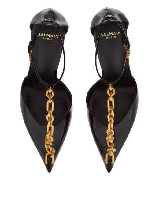 Balmain レザーパンプス Black