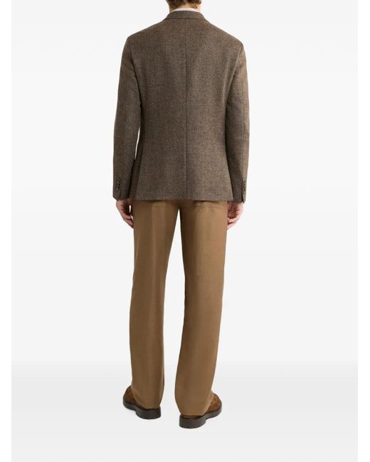 Etro Brown Veste En Laine Mélangée À Boutonnage Simple for men