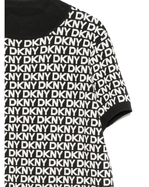 DKNY Black Logo-Pattern Top