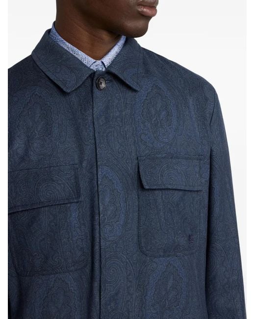 Etro Blue Flap-Pocket Jacket for men