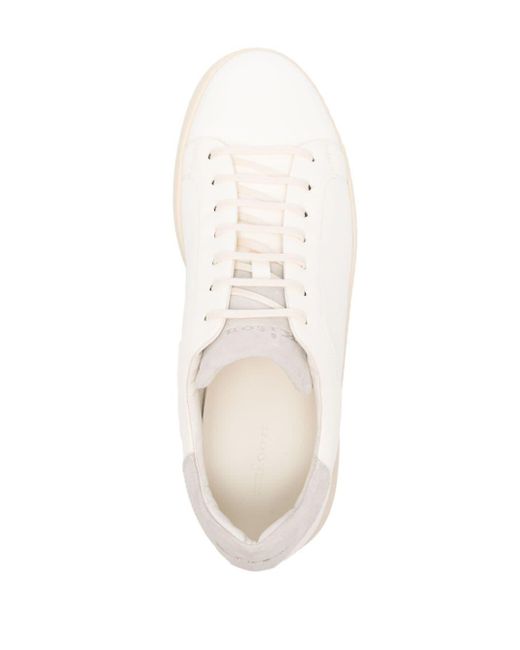 Kiton White Pebbled-leather Sneakers for men