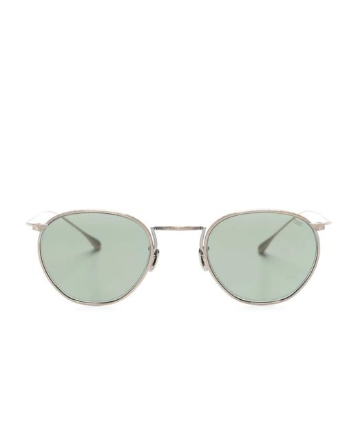 Eyevan 7285 Gray 188 Round-Frame Sunglasses