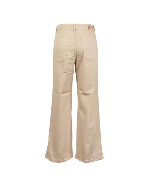 Marella Natural Logo-Patch Flared Jeans