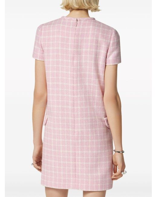 Versace Geruite Mini-jurk in het Pink