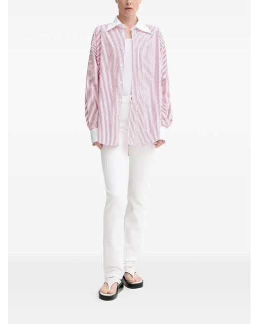 Filippa K Pink Striped-Pattern Shirt