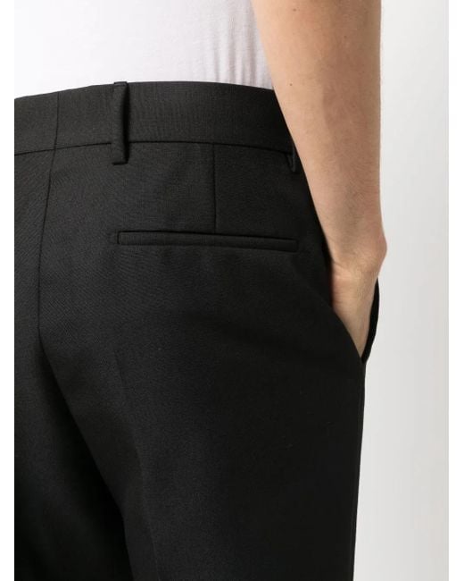 Prada Black Mid-Rise Tailored Trousers for men