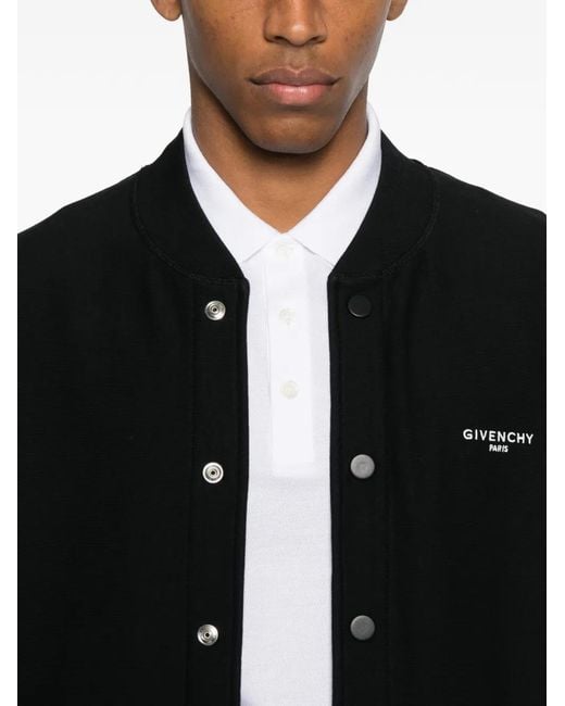 Givenchy Black Buttoned Bomber Jacket for men