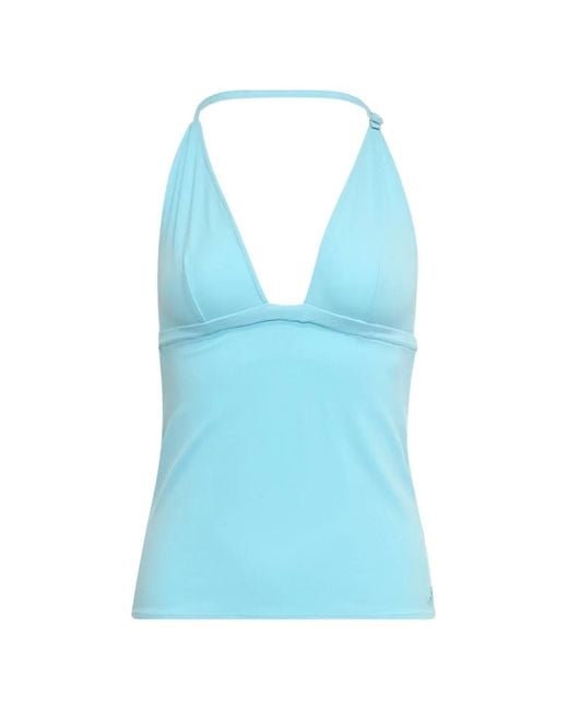 Courreges Blue Bikini Halterneck Top