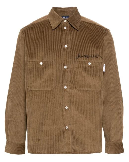 Rassvet (PACCBET) Brown Lady Luck Logo-Embroidered Corduroy Shirt