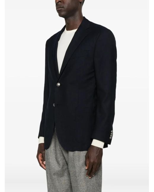 Corneliani Blue Two-Button Patch-Pocket Blazer for men