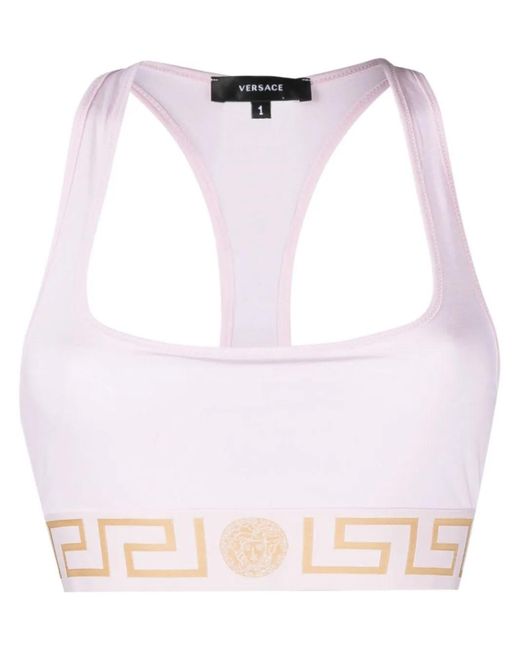 Versace Pink Greca Border Bralette