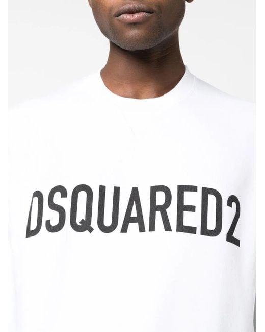 DSquared² White Sweatshirt With Logo for men