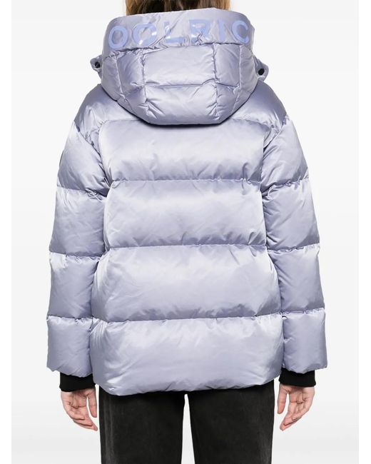 Woolrich Blue Logo-Patch Hooded Padded Jacket