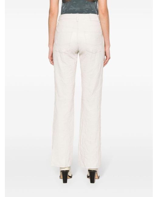 Zadig & Voltaire White Pistol Cuir Froisse Leather Trousers