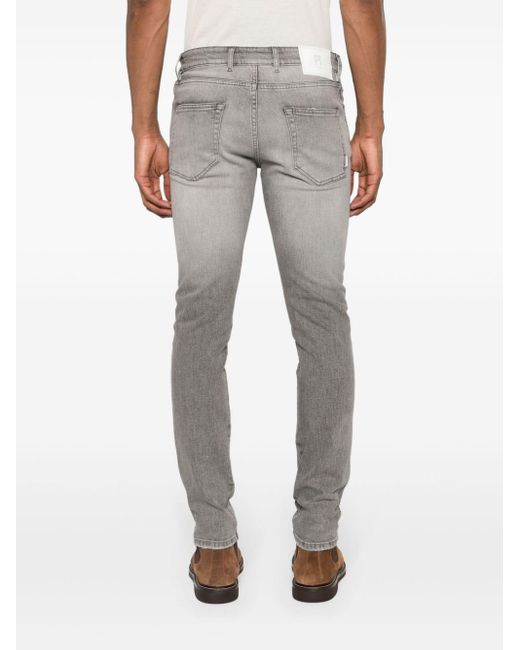 PT Torino Gray Mid-rise Slim-fit Jeans for men