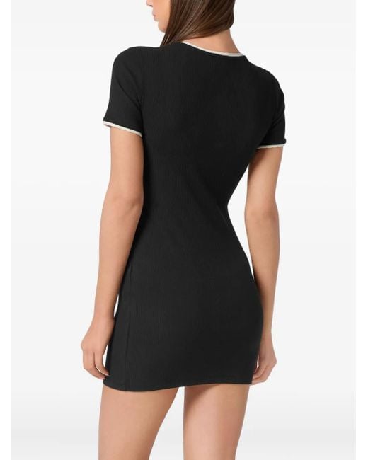 Philipp Plein Black Short Dress Mini Sleeves