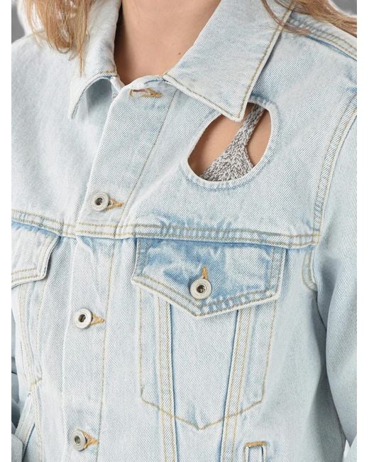 Off-White c/o Virgil Abloh Blue Meteor Cut-Out Denim Jacket