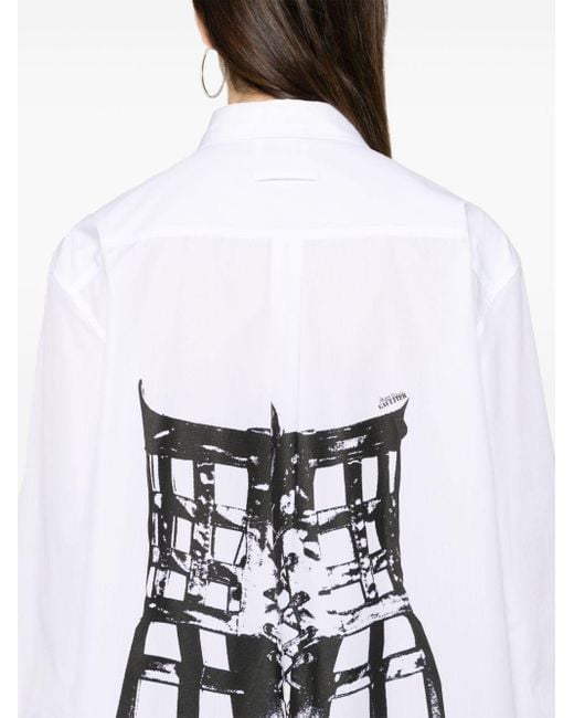 Camicia The Cage di Jean Paul Gaultier in White