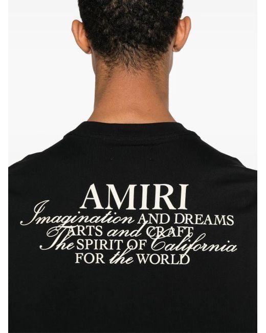 メンズ Amiri Slogan-print T-shirt Black