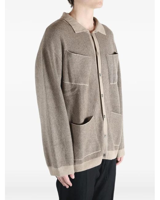 MUTEDANCE Brown Patch-Pocket Cardigan for men