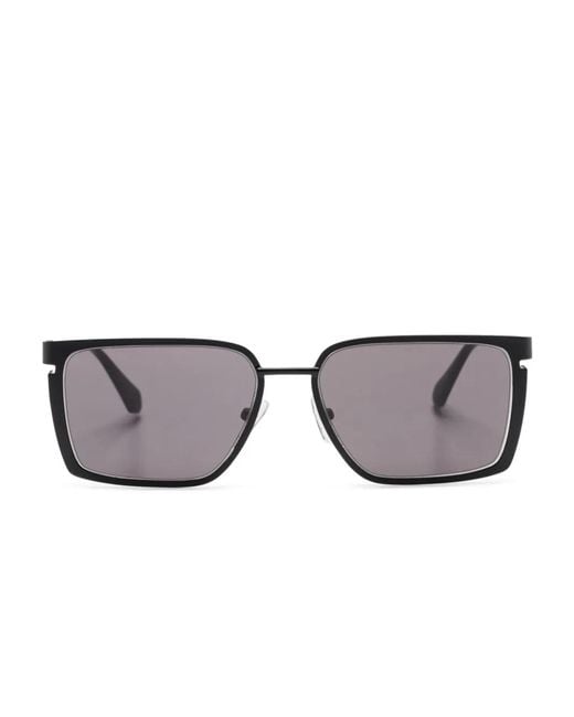 Off-White c/o Virgil Abloh Gray Yoder Rectangle-Frame Sunglasses for men