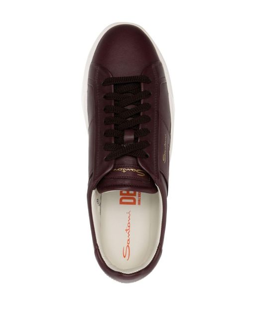 Santoni Sneakers mit Logo-Print in Brown für Herren