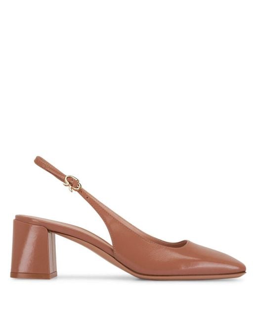 Gianvito Rossi Pink Praline Leather Pumps