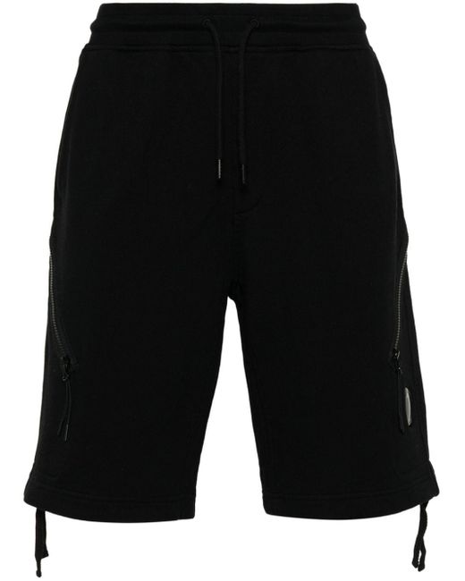C P Company Black Logo-appliqué Shorts for men