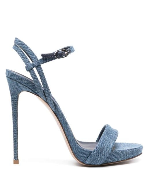 Sandales Gwen 120 mm en jean Le Silla en coloris Blue
