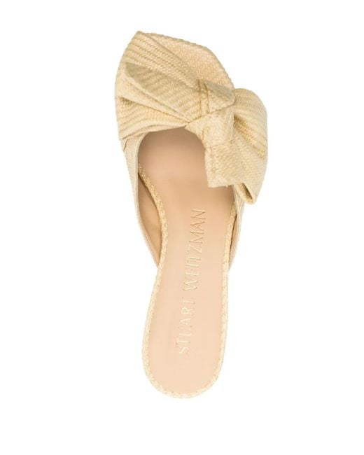 Stuart Weitzman Natural Loveknot 50 Block Slides
