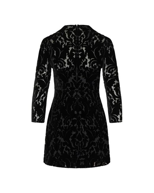 Gucci Black Devoré-Pattern Mini Dress