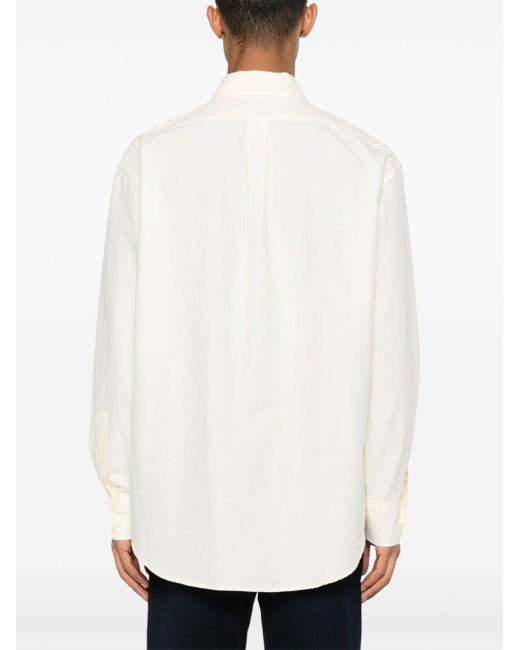 Maison Kitsuné Katoenen Overhemd Met Geborduurde Vossenkop in het White voor heren