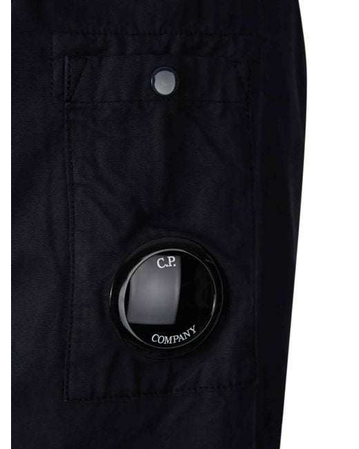 C P Company Blue Lens-Detail Zip-Up Jacket for men