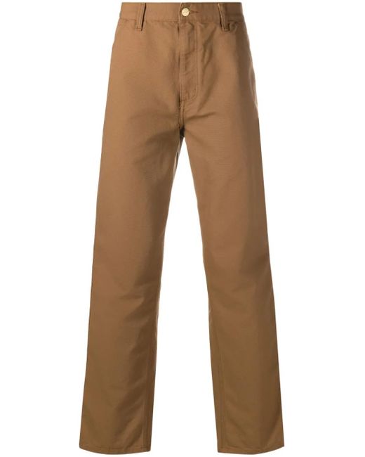 メンズ Carhartt ミッドライズ ストレートジーンズ Brown