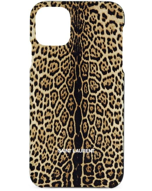 Saint Laurent Black X Agood Company Leopard-print Iphone 13 Pro Case